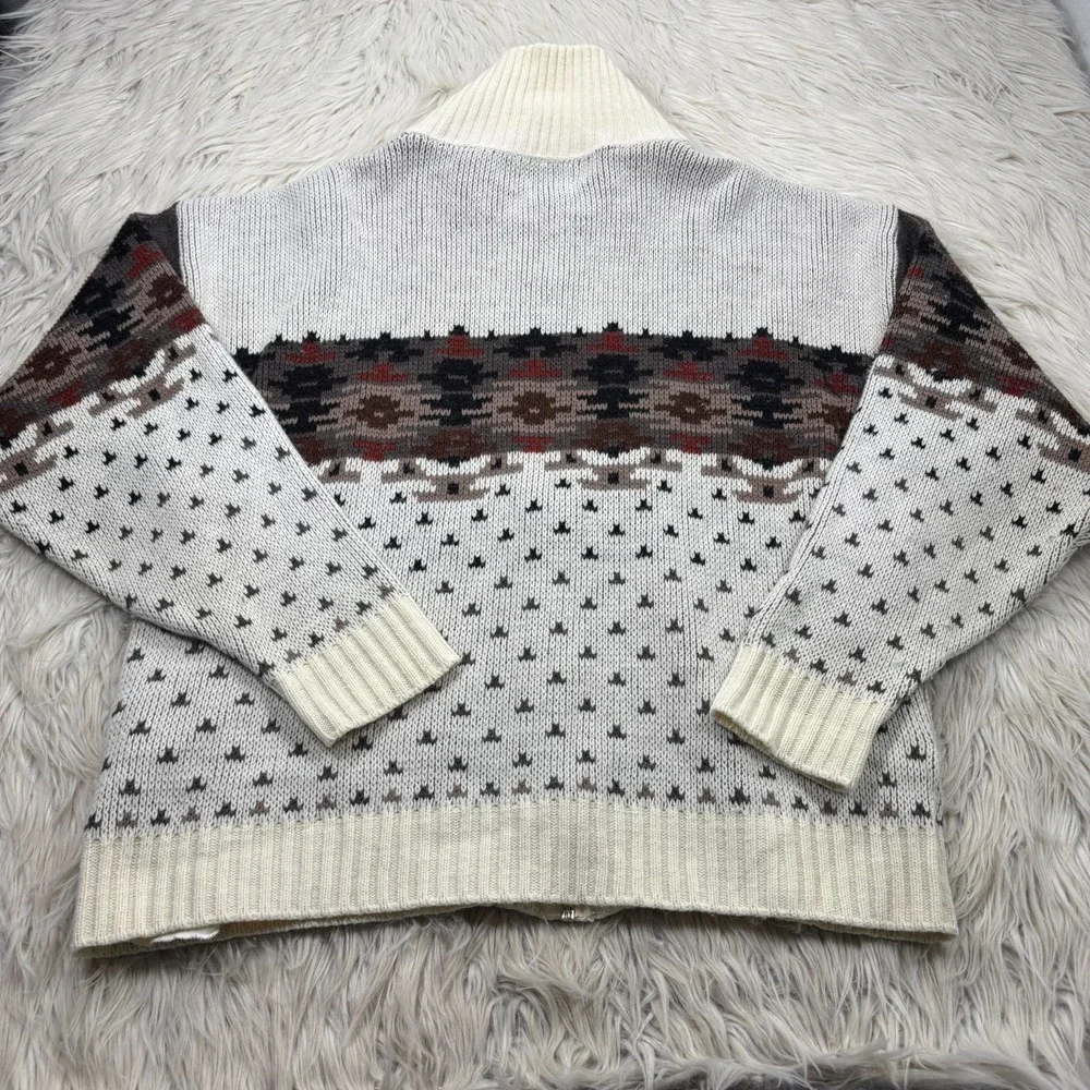 Vintage 90's London Fog Men's XL Zip Front Cardigan Navaho Boho Nordic - Picture 4 of 5